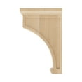 thumbnail image 4 of 12 in. x 3 in. x 8 in. Unfinished Medium North American Solid Alder Traditional Plain Wood Backet Corbel, 4 of 6