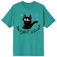 thumbnail image 1 of Shut Up Moody Black Cat Men's Blue Fog T-Shirt-Large, 1 of 2