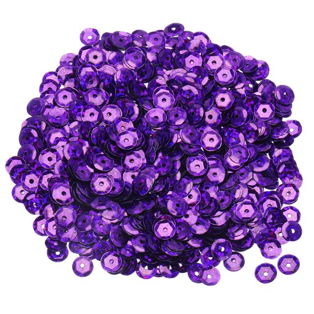 Uxcell Lentejuelas Sueltas 0.24" Lentejuelas Láser 2400Pcs Lentejuelas de Taza para Manualidades de Joyería Costura Púrpura Profundo