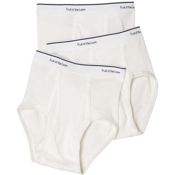 Fruit of the Loom Boys' 100% Cotton Basic Classic White Briefs