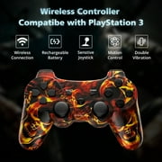 ISHAKO 2Pack Wireless Controller for P3/PC, with Double Vibration, 6-Axis Motion Control-Blue&Red