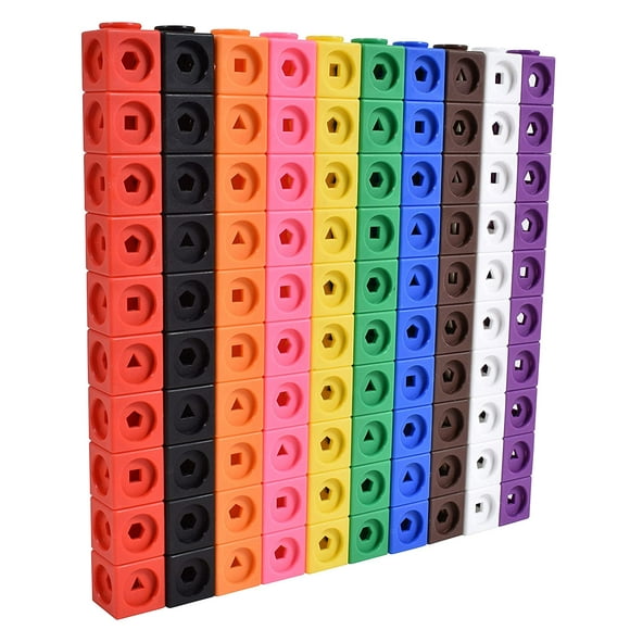 Math Cubes - Set Of 100 - Math Manipulative - Classroom Learning Supplies, Home School Supplies, Preschool Learning, Counting Toys, Linking Cubes, Math Linking Cubes
