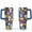 Blue-1, variant on 40oz Mushrooms Seamless Pattern Blue Orange Stainless Steel Flip Straw Tumbler Spill Proof Travel Cup Double Wall Vacuum Insulated Coffee Mug with Top Handle