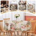 thumbnail image 5 of Round Tablecloth Pink Retro Rose Waterproof Oil Proof Polyester Table Cloth Cover Decor for Home Dining Outdoor,Patio,Parties, 60" Dia. Vintage Floral, 5 of 9