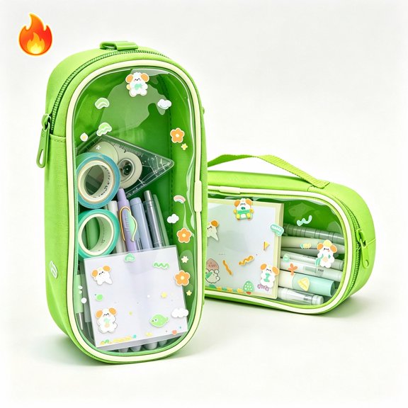 Large Capacity Pencil Box High Compartment Student, Pencil Pouch Portable Organizer Girls Teens Carry, Pencils Zipper Pouch for School Season Daily Use