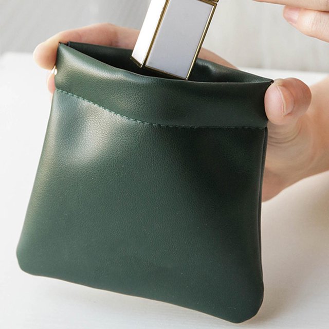 KAKOWELY 2Ud Bolsa Para Monedas Verde De Cuero PU Con De Para Almacenamiento Y Uso Diario