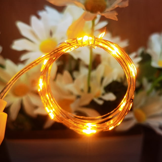 Lámpara de alambre de cobre USB, luces LED festivas, luces decorativas para bodas y Navidad, cadena de luces, carga de 5 V, tesoro