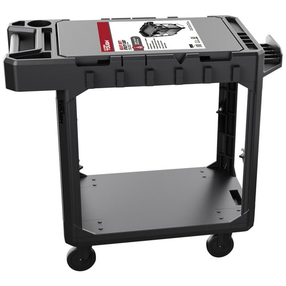 Hyper Tough Hyper Stack 3-Shelf Multi-Use 36" Commercial Utility Cart, 500 lb Capacity, Black