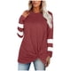 thumbnail image 1 of Blusa informal de manga larga con cuello redondo y empalme para mujer Fridja  hj3303, 1 of 8