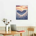 thumbnail image 2 of BCIIG Snow Heart Sunset Aesthetic Fine Art Poster Print Wall Painting for Living Room Bedroom Home Office Wall Decor, Ready to Hang Canvas Farmhouse Bathroom Decor Pictures 16x20 in, 2 of 5