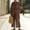 Brown, variant on Womens 2 Piece Jumpsuit Set Square Neck Elastic Waist Wide Leg Pants with Matching Open Front Cardigan Green S