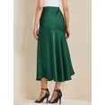 thumbnail image 4 of DARING DIVA Women's Satin High Waist Flowy Elegant Mermaid Maxi Skirts L Green, 4 of 6