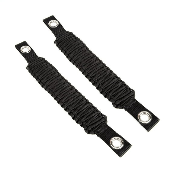 Rugged Ridge 13305.82 Grab Handle, Paracord, A-Pillar/Seat Mounted, Black; 07-18 Wrangler JK