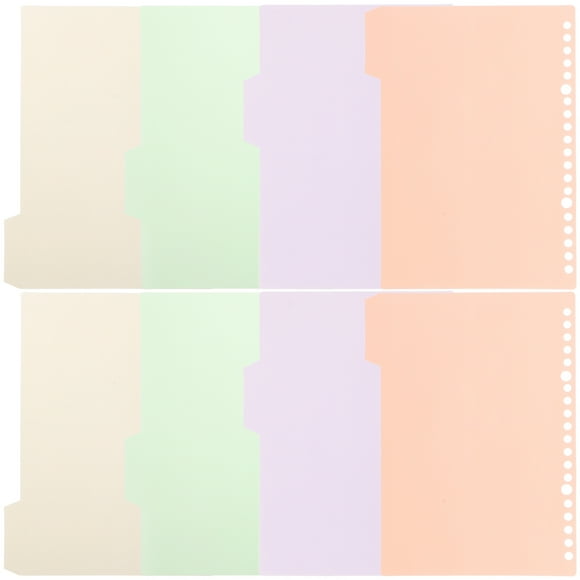 8pcs Versatile File Dividers Bookmark Paper Dividers Loose-leaf Page Markers Binders