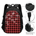 thumbnail image 3 of Fuzoiu Red Buffalo Plaid Print USB Backpack with Charging Port,Laptop Backpack,Business Travel Durable Laptops Backpack, for School, Work, Travel & Outdoor Activities, 3 of 7