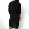 thumbnail image 4 of NMMUED Cover Ups for Swimwear Women Blouse Long Button Down Shirt Dresses Tops Beach Vacation Clothes for Women Black A, 4 of 7