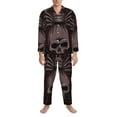 thumbnail image 4 of Bingfone Men'S Pajama Set 2 Piece Loungewear Pjs, Long Sleeve With Pajama Pants-Spider With Skull, 4 of 9