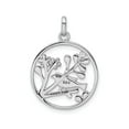 thumbnail image 3 of Sterling Silver Bird Pendant Necklace for Women, Nature Inspired Botanical Jewelry with Flowers and Leaves, Symbol of Peace Harmony and Renewal, Elegant Minimalist Style, 3 of 6