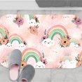 thumbnail image 6 of 1pc Cute Rainbow and Cloud Absorbent Non-Slip Bathroom Thickened Flannel Rug Decor,Soft,Quick Drying,Suitable For Indoor/outdoor Use,Bathrooms,Bedrooms,Kitchens,Terrace,Laundry Rooms,16"x24", 6 of 9