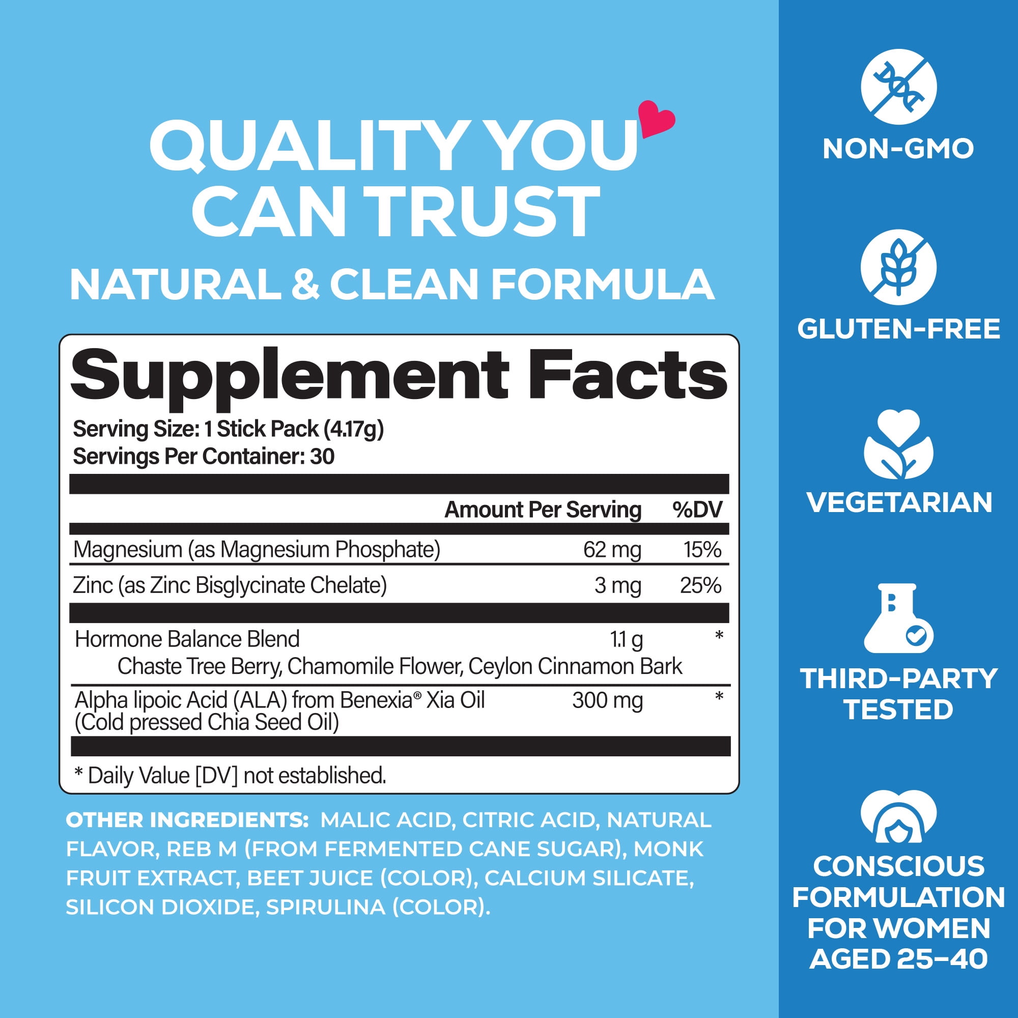Molo Hormonal Balance Supplement Drink Mix, Mood Support and Cycle Regulation, Sweet Orange, 30 pack