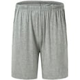 thumbnail image 4 of MoFiz Men's Modal Pajama Shorts Lounge Homewear Light Grey 2XL, 4 of 4