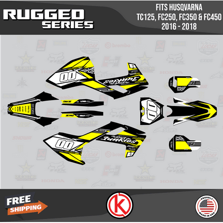 Kalair GFX Graphics Kit for Husqvarna TC125 TC250 FC350 and FC450 (2016-2018) Rugged Series Kalair GFX Graphics Kit for Husqvarna TC125 TC250 FC350 and FC450 (2016-2018) Rugged Series