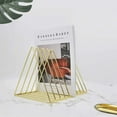 thumbnail image 2 of TRIANU Triangle File Folder Magazine Holder Metal Newspaper Holder Magazine File Storage for Office Home Decoration, Rose Gold, 2 of 7