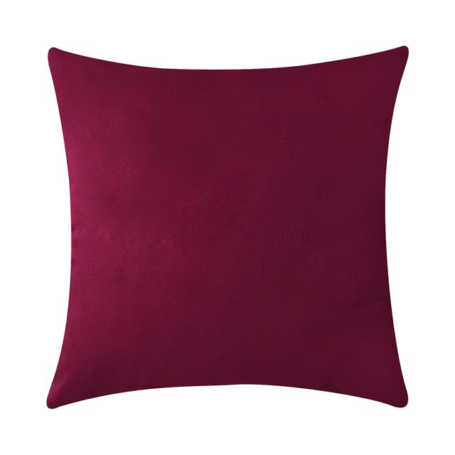 Funda de almohada cuadrada de terciopelo con forma de almohada, funda de almohada decorativa para sofá de color sólido, rojo vino sidaley HA003042-05