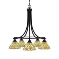 thumbnail image 1 of Paramount Downlight, 5 Light, Chandelier In Matte Black Finish With 7" Starlight Art Glass, 1 of 1