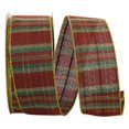 thumbnail image 1 of Reliant Ribbon 92973W-096-40K Mcqueen Plaid Value Wired Edge Ribbon - Burgundy & Gold - 2.5 in. x 50 yards, 1 of 1