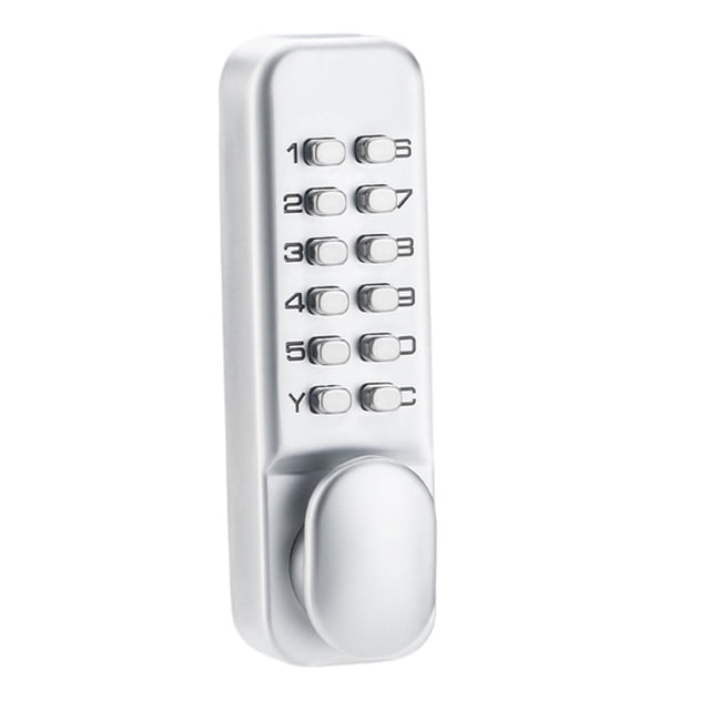 Cerradura de puerta con teclado mecánico Cerradura de puerta mecánica,Fácil de instalar,Teclado,Cerradura de puerta de entrada mecánica sin llave para Plata