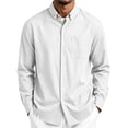 thumbnail image 2 of StSilkitty Button down Shirts for Men Long Sleeve Stand Collar Dress Shirt with Pocket Lightweight Soft Office Work Tops, 2 of 7