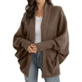 thumbnail image 3 of ppyoung Womens Batwing Sleeve Loose Open Front Casual Cardigan Long Sleeve Oversized Shawl Collar Sweater with Pockets, 3 of 3