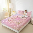 thumbnail image 4 of Feelyou Fashion Pink Letter Bed Sheets for Teen, Cartoon Monogrammed C King Sheets, Kawaii Mermaid Princess Sheet Set, Super Cozy Room Decor, 4-Piece, 4 of 7