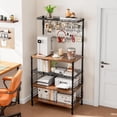 thumbnail image 4 of Bakers Rack Kitchen Microwave Stand Coffee Bar Table 5 tier Storage Shelf Rack adjustable for Spices Pots, 4 of 8