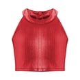 thumbnail image 4 of XUNZOO Débardeurs Métalliques pour Filles Danse Crop Top Hip Hop Jazz Performance Sans Manches Rouge TP, 4 of 7