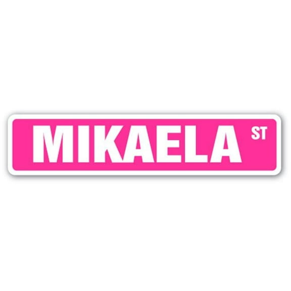 4 x 18 in. Childrens Name Room Street Sign - Mikaela