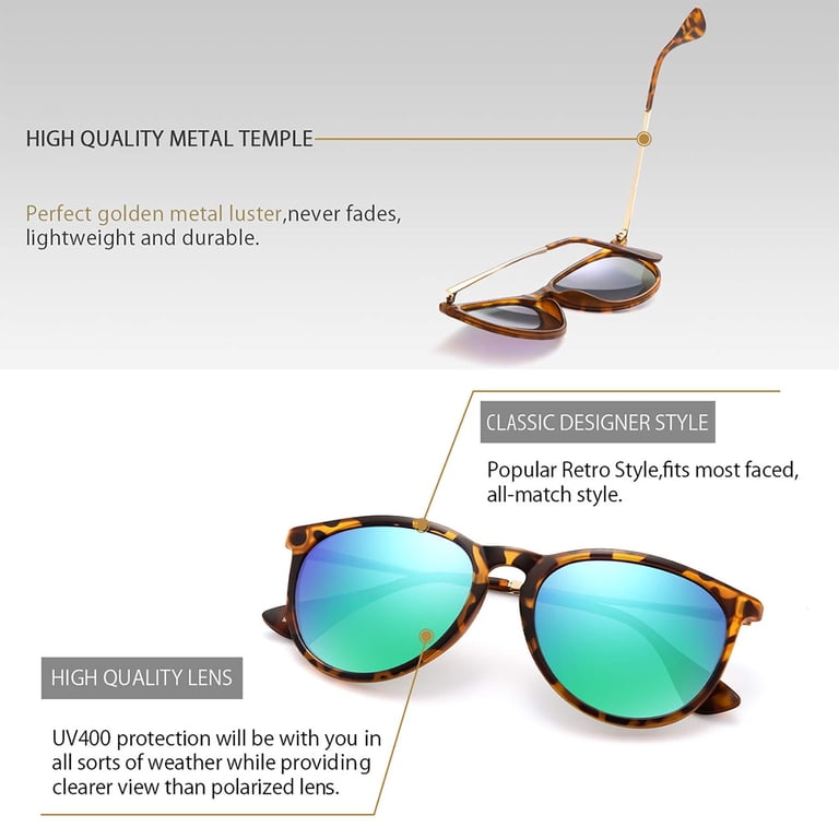 WTOBBY Unisex Vintage Round Sunglasses, Polarized Protection  display picture 1