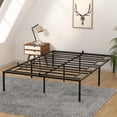 thumbnail image 4 of Tamaño completo metal marco de cama, 12-pulgada heavy duty platform con under cama almacenamiento, sturdy mattress foundation support slats, 4 of 6