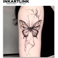 thumbnail image 2 of shiyou-Tattoo Tech, 2 Sheets Medium Semi Permanent Tattoo, Adult Art Design Temporary Tattoos, Lasts 1-2 Weeks, Waterproof, Realistic Look, No Adhesive, No Reflection (Butterfly Texture Design), 2 of 4