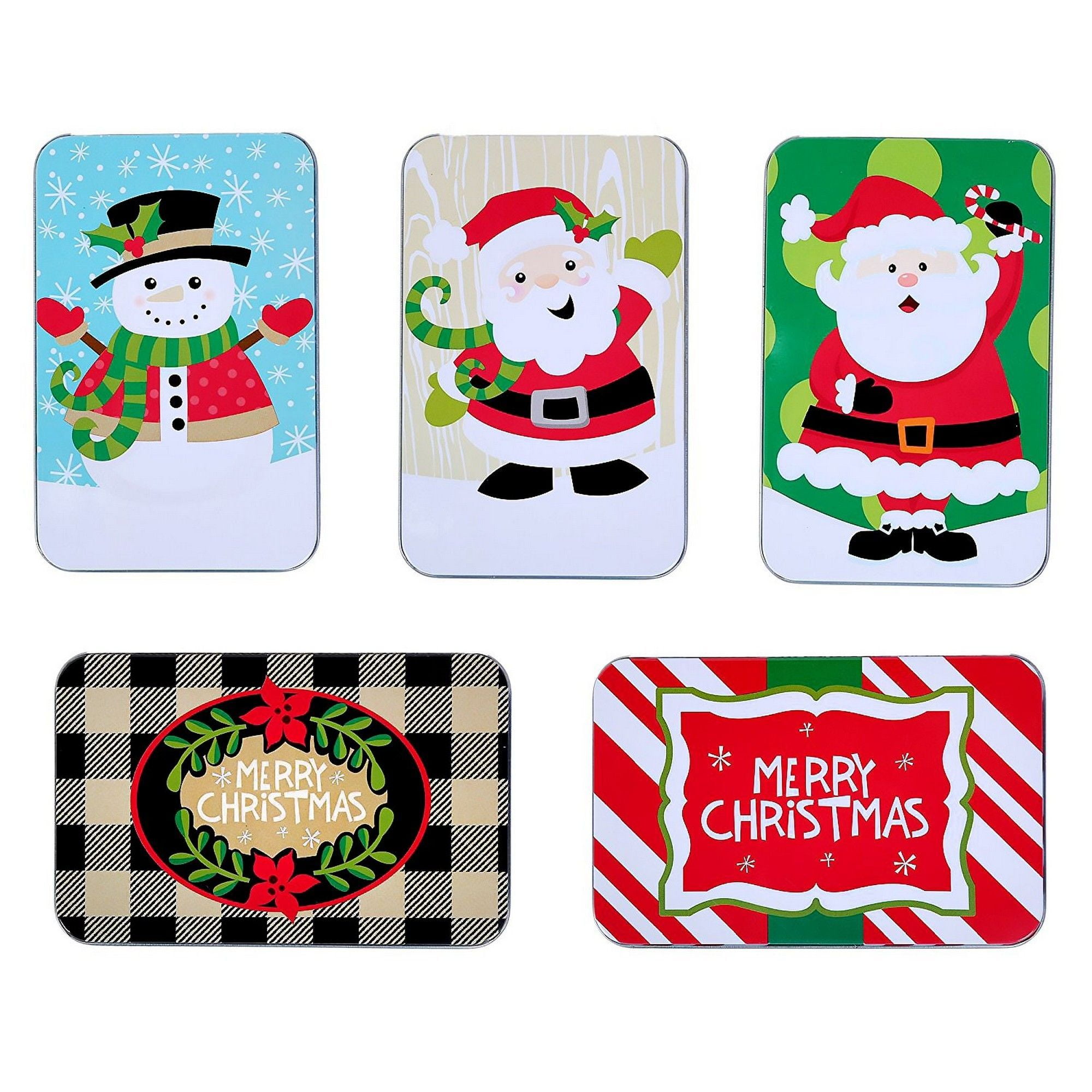 Assorted Christmas Card Tin Holders Box Set Set Of 5 Walmart 