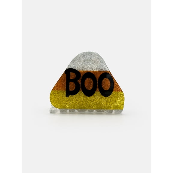 Way To Celebrate Boo Candy Corn Acrylic Hair Claw, Orange Multi