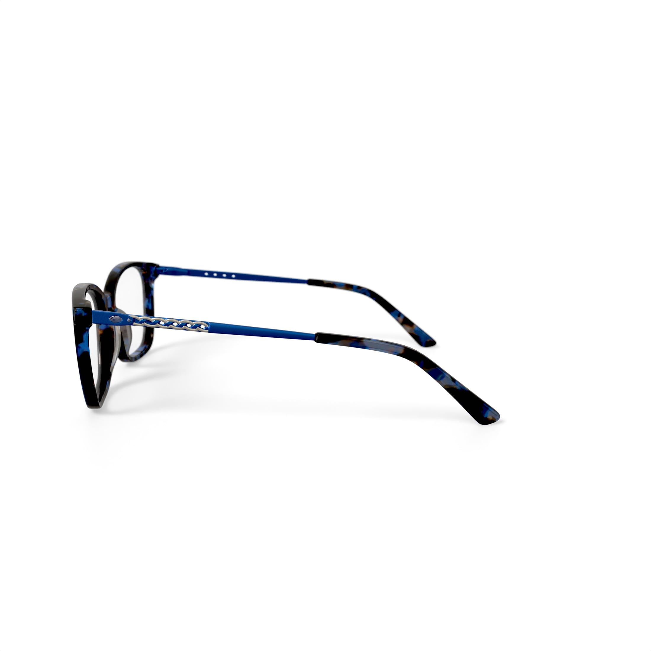 Christie Brinkley Women's C328 Square Prescription Eyeglasses with Case, Blue Tortoise