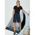thumbnail image 6 of BALEAF Women's Long Shorts 9" Quick Dry Hiking Bermuda Cargo for curvy Lightweight knee Length Shorts Pockets Navy Blue L, 6 of 7