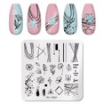 thumbnail image 2 of Placas de estampado para manicura, 5 uds., placas de sellos para uñas cuadradas a la moda, imagen DIY, plantilla de flores, impresión, diseño de salón de manicura, arte de uñas, 2 of 5