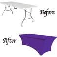 thumbnail image 2 of Eurmax 4Ft Rectangular Fitted Spandex Tablecloths Table Covers(Purple), 2 of 5
