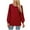 Wine, variant on Annhoo Going out Tops for Women Fall Casual Pleated Crewneck Long Sleeve T-Shirts Ladies Basic Solid Color Blouses