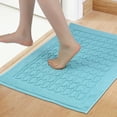 thumbnail image 2 of REGALWOVEN Lightweight Washable Textured Cotton Bath Mat Hotel Reversible Water Absorbent Rug Thick Foldable Shower Foot Carpet Light Blue 20" x 32", 2 of 5