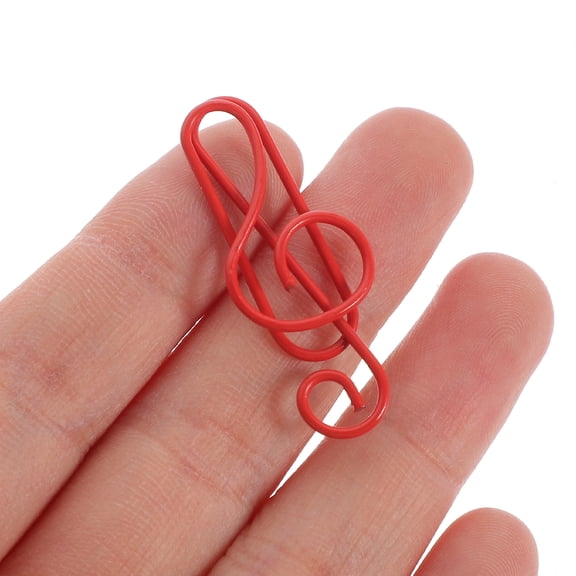 BESTYASH 50pcs Office Document Clips Assorted Color Iron Music Note Paper Clips