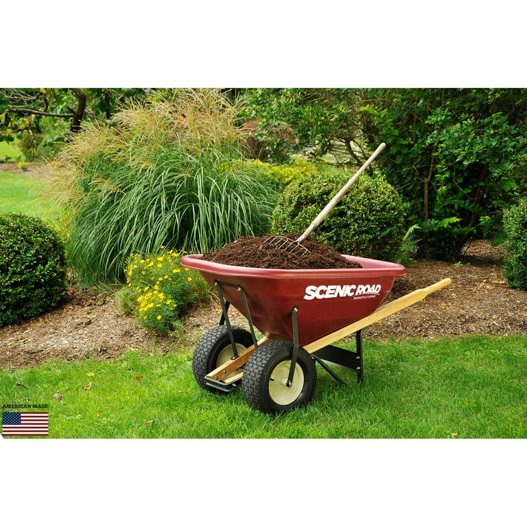 Scenic road dual wheel 8 cube wheelbarrow hotsell